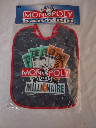 Monopoly plastic baby bib - monopoly,