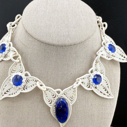 Vintage estate filigree bib - estate,