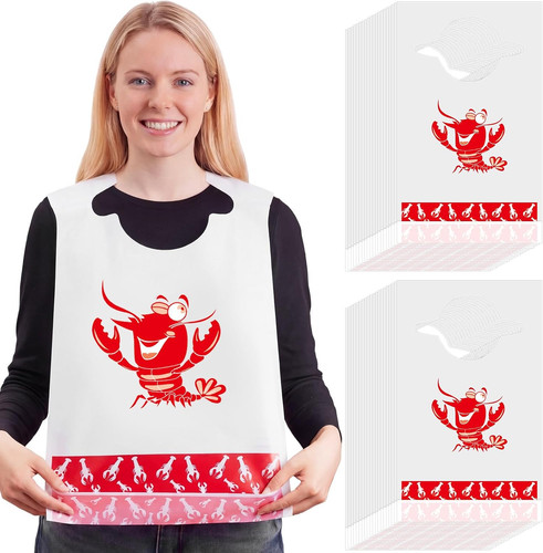Plastic crawfish lobster bibs - crawfish,