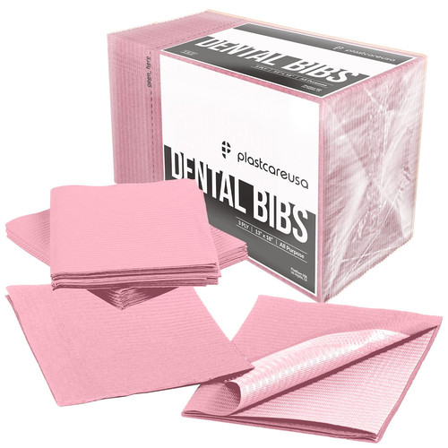 Pink disposable dental bibs - disposable,